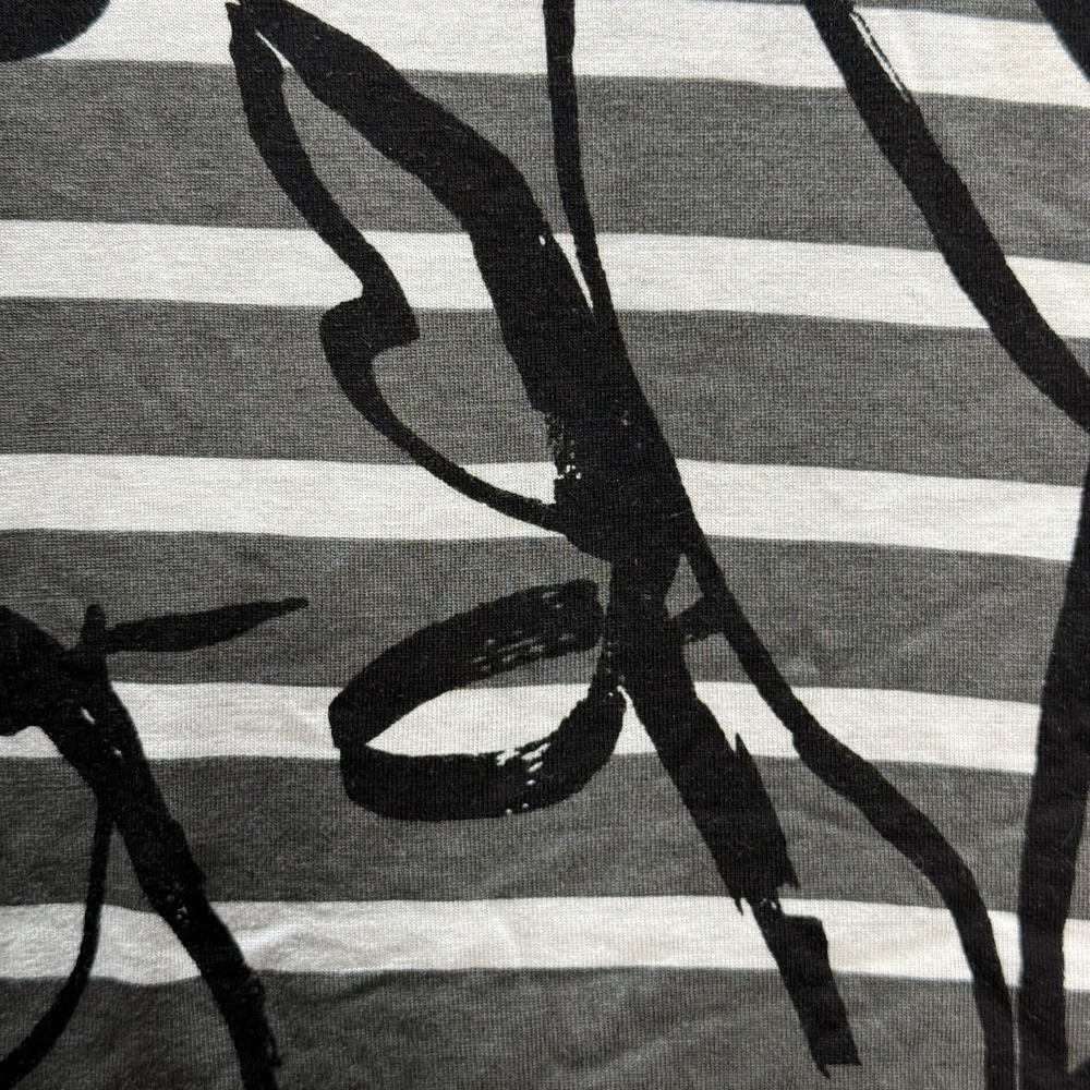 Gap Maternity Top Women's Size S Grey White Stripe Black Floral Design Soft - Picture 4 of 11